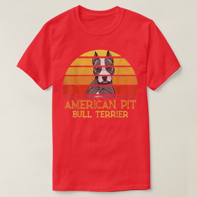 American Pit Bull Terrier Hundälskare Sunset for D T Shirt (Design framsida)