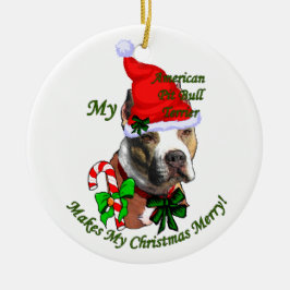 American Pit Bull Terrier jul Julgransprydnad Keramik