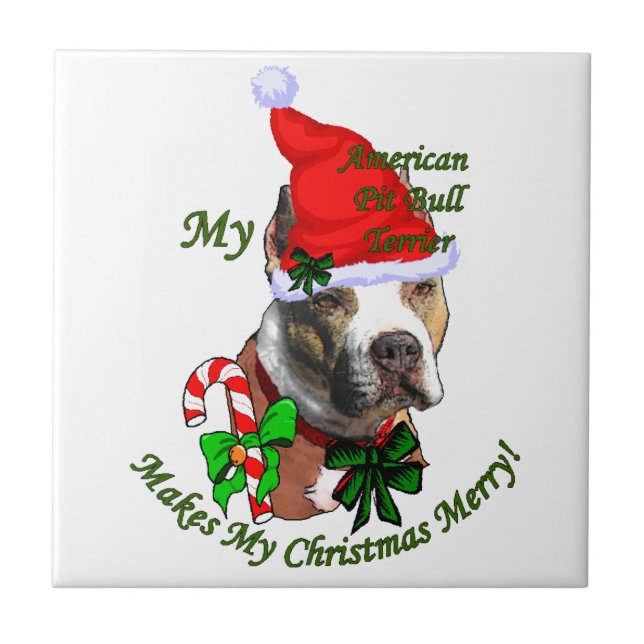 American Pit Bull Terrier jul Kakelplatta (Framsidan)