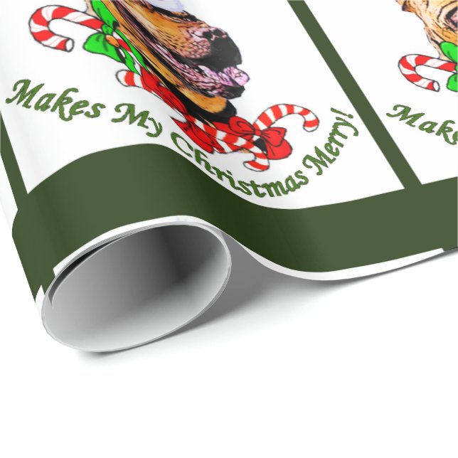 American Pit Bull Terrier jul Presentpapper (Rullad Hörn)