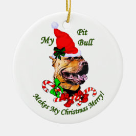 American Pit Bull Terrier-julprydnad Julgransprydnad Keramik
