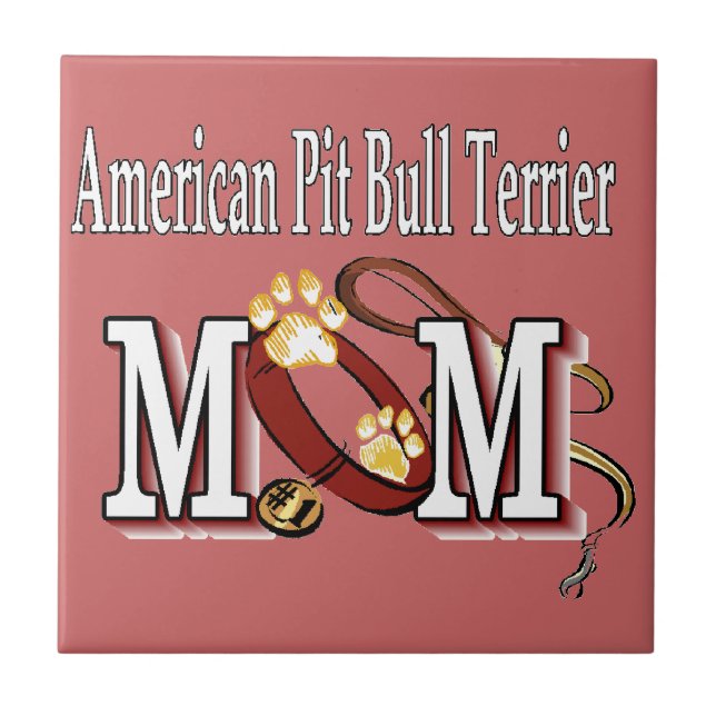 American Pit Bull Terrier MAMMA Kakelplatta (Framsidan)