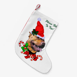 American Pit Bull Terrier Merry Liten Julstrumpa