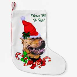 American Pit Bull Terrier Merry Liten Julstrumpa
