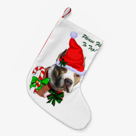American Pit Bull Terrier Merry Liten Julstrumpa