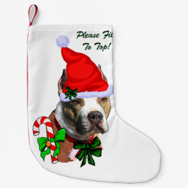 American Pit Bull Terrier Merry Liten Julstrumpa