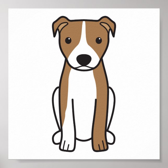 American Pit Bull Terrier (Naturligt Öron) Poster (Framsidan)