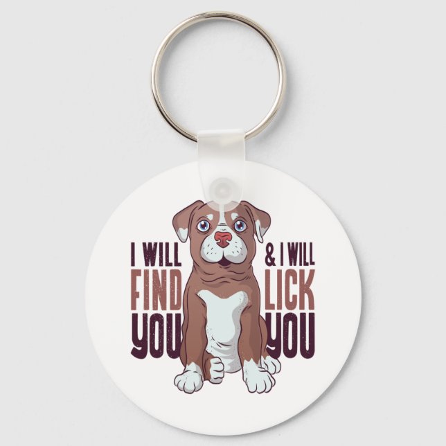American Pit Bull Terrier Puppy Hund Nyckelring (Framsida)