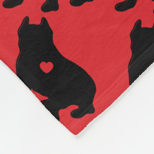 American Pit Bull Terrier Silhouette Fleecefilt