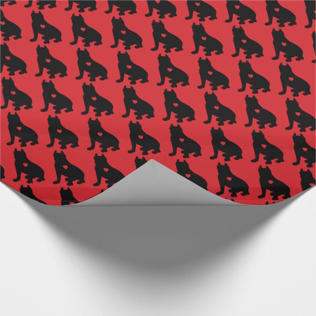 American Pit Bull Terrier Silhouette Presentpapper (Hörn)