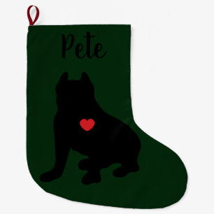 American Pit Bull Terrier Silhouette Stor Julstrumpa