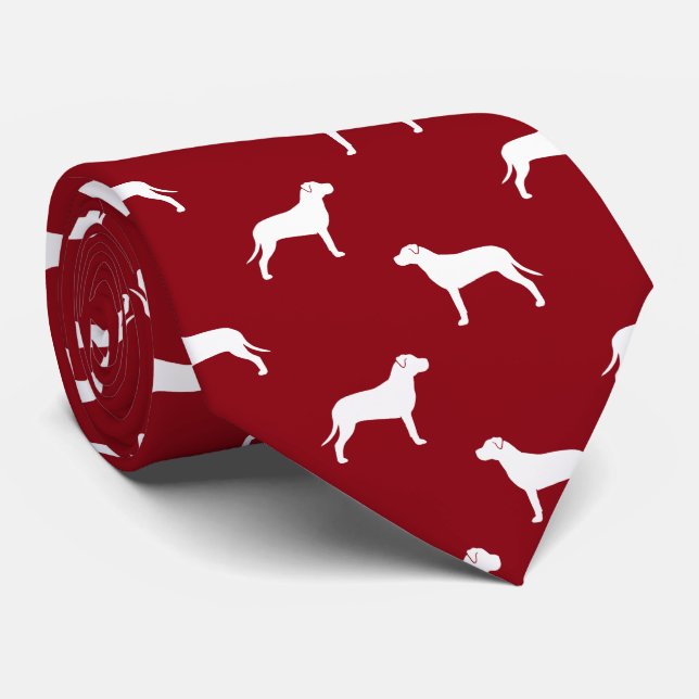 American Pit Bull Terrier Silhouettes Mönster Red Slips (Rullad)