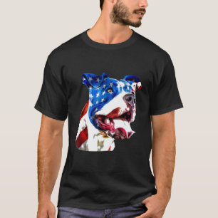 American Pit Bull Terrier USA flagga Patriotic Hun T Shirt