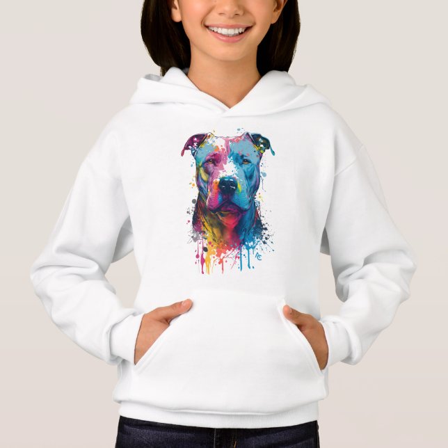 American Pitbull - Graffiti Bläck Stänk T Shirt (Framsida)