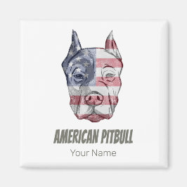 American Pitbull Terrier Bully Vintage Flagga Magnet