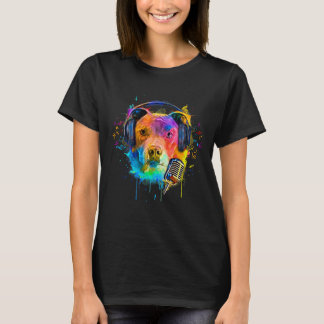 American Pitbull Terrier Hundägare Pop Art Portra T Shirt