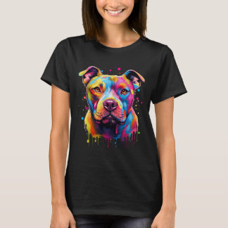 American Pitbull Terrier Stänk Art Pitbull Hundar T Shirt