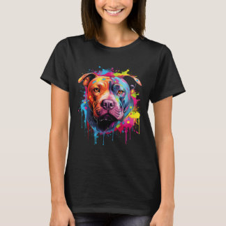 American Pitbull Terrier Stänk Art Pitbull Hundar T Shirt