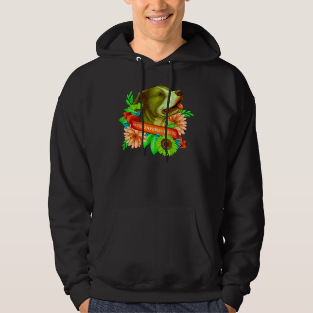 American Pitbull Terrier Sticker Hoodie (Framsida)