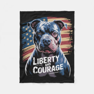 American Pitbull Terrier Usa Flag Patriotisk 4:e J Fleecefilt