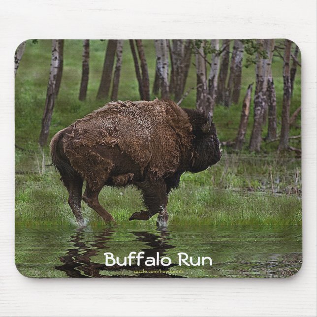 American Plains Buffalo Bison Artwork Mousepad Musmatta (Framsidan)