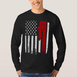 American Plumber Flagga Patriotic Plumbing Pipefit T Shirt