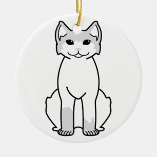 American Polydactyl Cat Tecknad Julgransprydnad Keramik