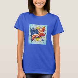 American Pop Art Flagga T Shirt