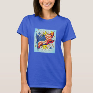 American Pop Art Flagga T Shirt