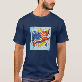 American Pop Art Flagga T Shirt