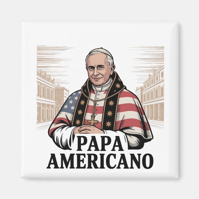 American Pope Leo Catholic Church Christian Faith Magnet (Framsidan)
