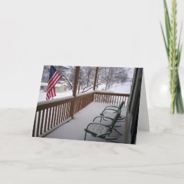 American Porch in Winter Helgkort