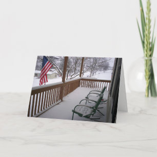 American Porch in Winter Helgkort