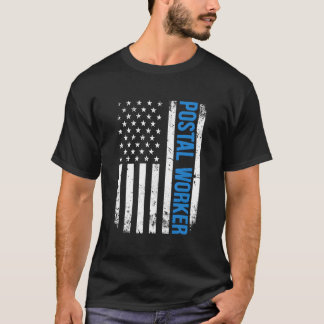 American Postal Worker USA flagga Mail 4:e av J T Shirt