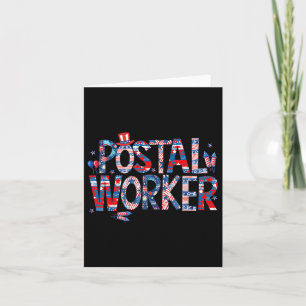 American Postal Worker USA flagga Mailman Mail 4th Kort