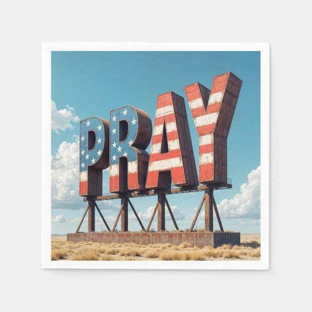 American PRAY Billboard på jordbruksmark Pappersservett (Framsidan)