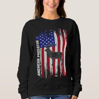 American Predator Patriotic American Flag ELK Hunt T Shirt