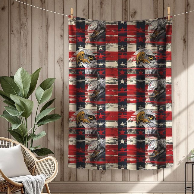 American Pride Filten Eagle & Flag Firande Fleecefilt (American Pride Blanket Eagle & Flag Celebration)
