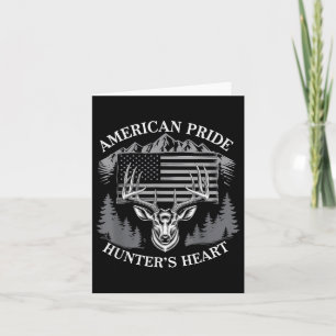 American Pride Jägare Hjärt Hjortjakt Usa Flagga Kort