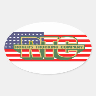 American Pride Rogers Trucking Company Ovalt Klistermärke