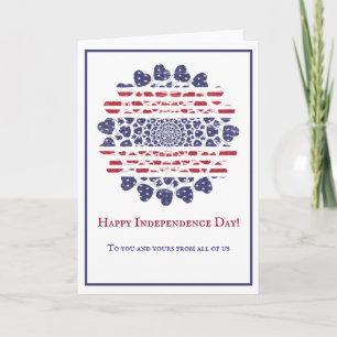 American Psychedelic Patriotic Hearts Tie Dye Kort