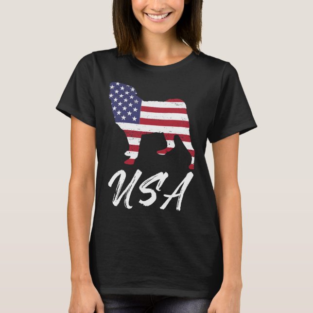 American Pug USA flagga TShirt for Pug Älskare Ess T Shirt (Framsida)