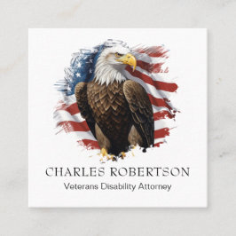 *~* American QR Flagga Örn AP16 Fyrkantigt Visitkort