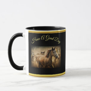 American Quarter Horse med guld folie Mugg