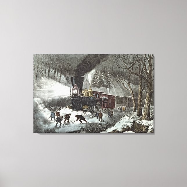 American Railroad Scene, 1871 Canvastryck (Framsida)