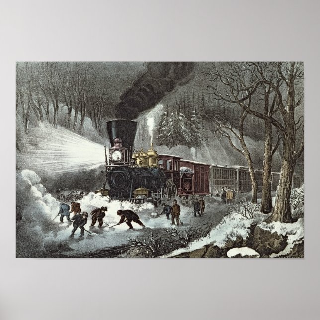 American Railroad Scene, 1871 Poster (Framsidan)