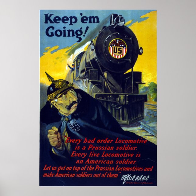 American Railways, Behålla "Em Going in 1917 Poster (Framsidan)