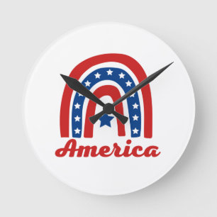 American Rainbow 4:e juli Rund Klocka