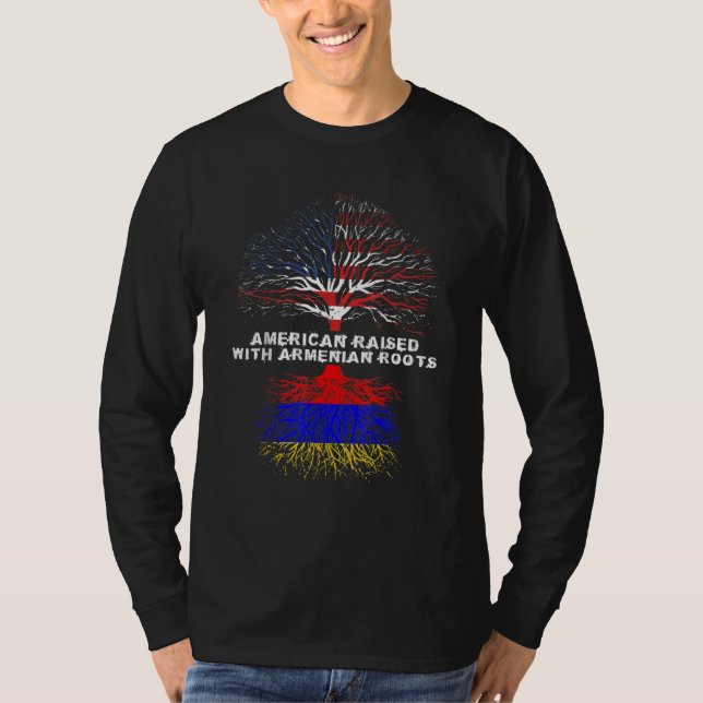 American Raised with Armenian Roots Armenia T Shirt (Framsida)