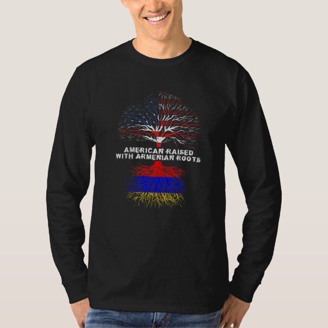 American Raised with Armenian Roots Armenia   T Shirt (Framsida)